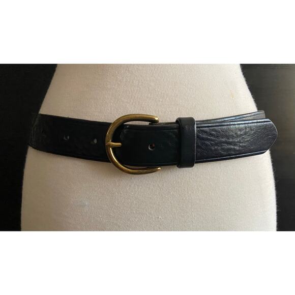 MADEWELL Black Italian Leather Belt Womens sz XS - Picture 1 of 11